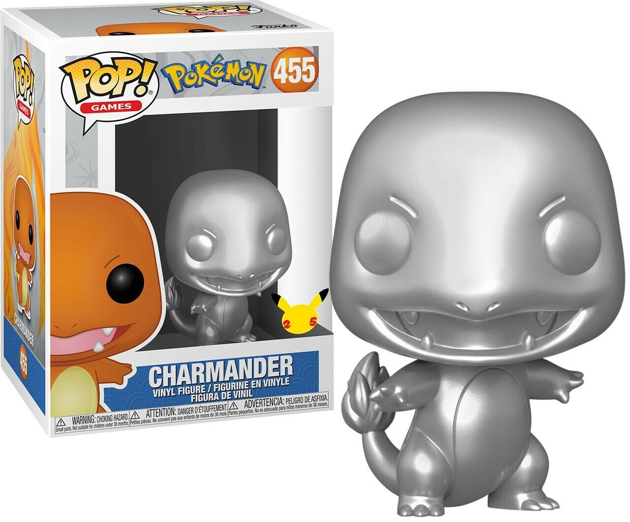 Funko Pokemon POP! Games Charmander Vinyl Figure #455 [Silver Metallic]