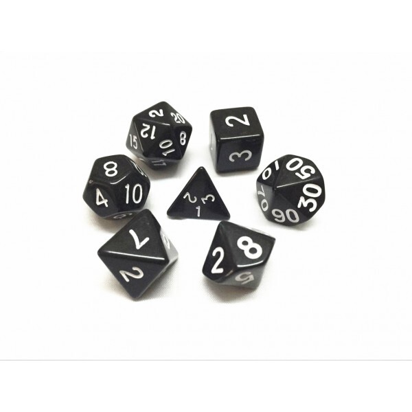 BLACK OPAQUE DICE SET