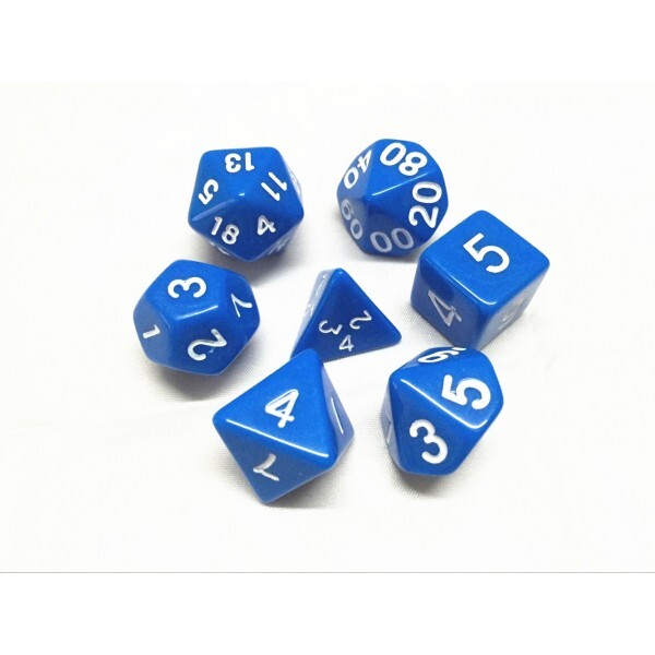 BLUE OPAQUE DICE SET