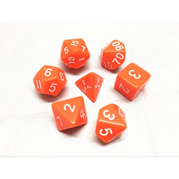 ORANGE OPAQUE DICE SET