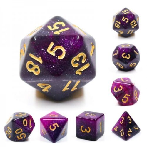 Purple Galaxy HDAR 29 Polyhedral Dice Set