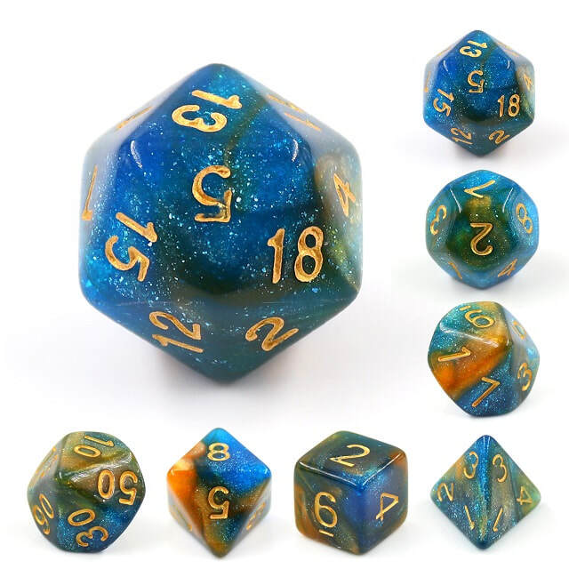 River At Dusk HDAR 20 Polyhedral Dice Set