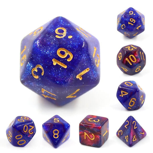 Rose Galaxy HDAR 21 Polyhedral Dice Set