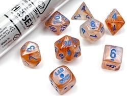 Chessex Lab Dice Borealis rose gold/light blue