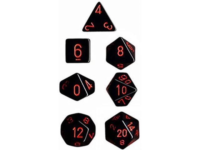 Chessex Poly Set Black w/Red (7)