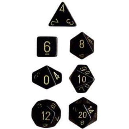 Chessex Poly Set Black w/Gold (7)