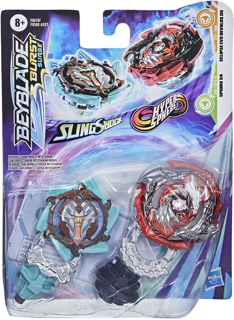 Beyblade Burst Surge Sphinx S4 vs Eclipse EVO Devolos D5