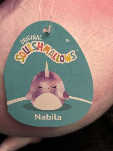 Kellytoy 8″ Squishmallows Plush – Nabila The Narwhal Purple Tie Dye