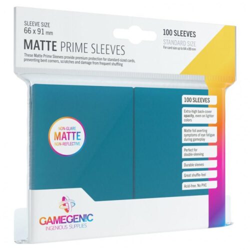 100 Gamegenic Matte Prime Card Sleeves Deck Protectors Standard 66 X 91mm 100ct